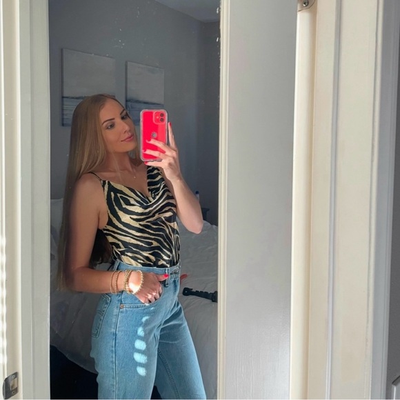 Shein leopard print cowl neck tank top - Picture 1 of 8